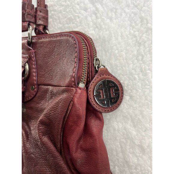 Antonio Melani Womens Satchel Handbag Brown Magnetic Phone Pockets Buckle L - Picture 9 of 9